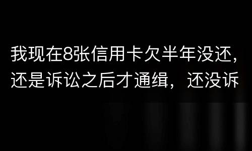 我现在8张信用卡欠半年没还，还是诉讼之后才通缉，还没诉讼