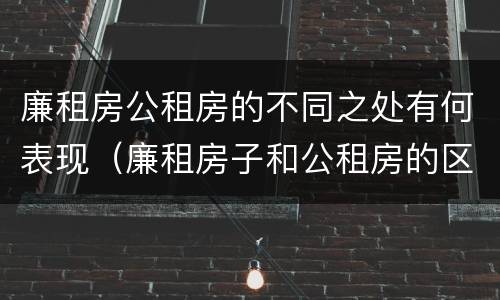 廉租房公租房的不同之处有何表现（廉租房子和公租房的区别）