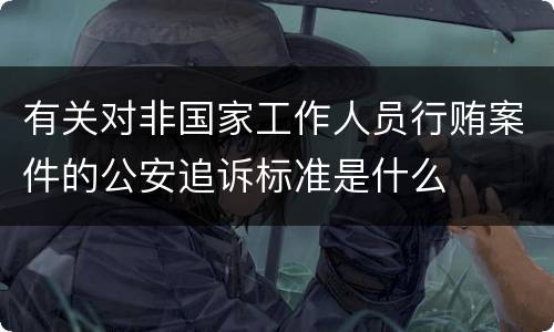 有关对非国家工作人员行贿案件的公安追诉标准是什么