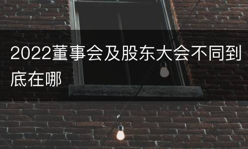 2022董事会及股东大会不同到底在哪