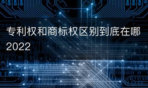 专利权和商标权区别到底在哪2022