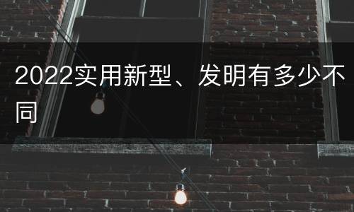 2022实用新型、发明有多少不同