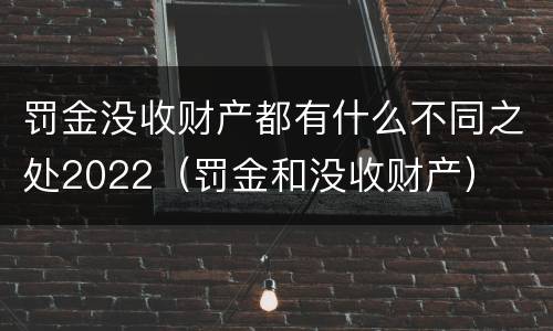 罚金没收财产都有什么不同之处2022（罚金和没收财产）