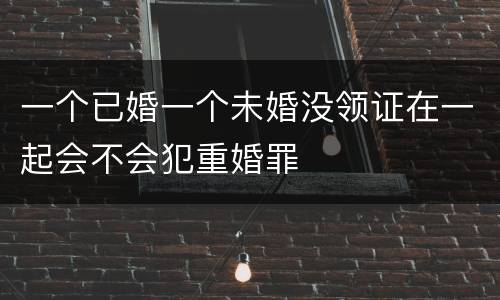 一个已婚一个未婚没领证在一起会不会犯重婚罪