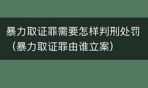 暴力取证罪需要怎样判刑处罚（暴力取证罪由谁立案）