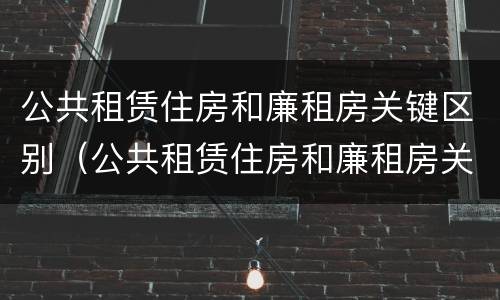 公共租赁住房和廉租房关键区别（公共租赁住房和廉租房关键区别在于）