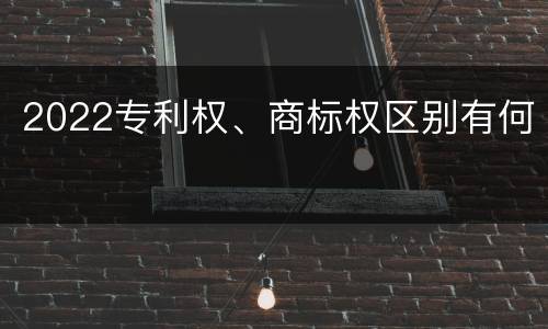 2022专利权、商标权区别有何