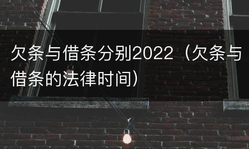 欠条与借条分别2022（欠条与借条的法律时间）