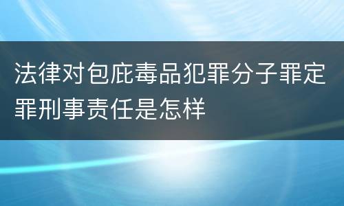 法律对包庇毒品犯罪分子罪定罪刑事责任是怎样
