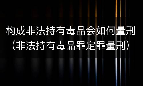 构成非法持有毒品会如何量刑（非法持有毒品罪定罪量刑）