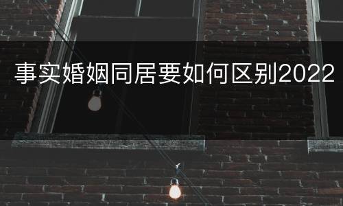 事实婚姻同居要如何区别2022