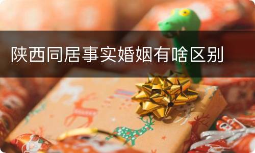 陕西同居事实婚姻有啥区别