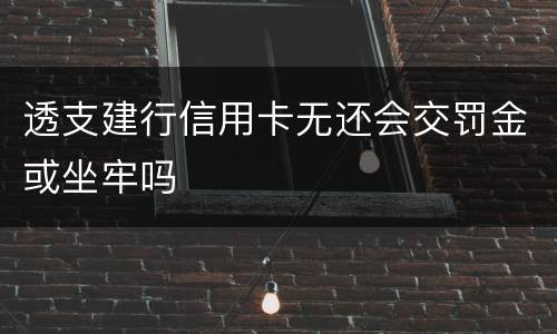 透支建行信用卡无还会交罚金或坐牢吗