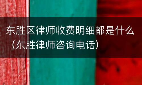 东胜区律师收费明细都是什么（东胜律师咨询电话）
