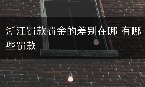 浙江罚款罚金的差别在哪 有哪些罚款
