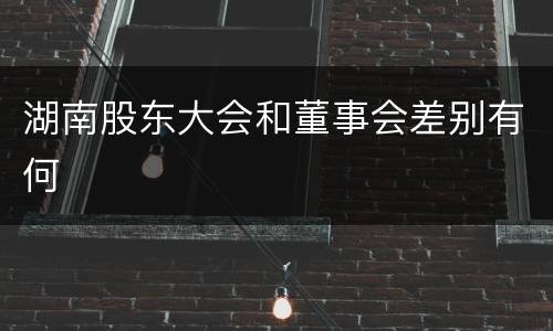 湖南股东大会和董事会差别有何
