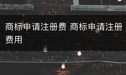 商标申请注册费 商标申请注册费用