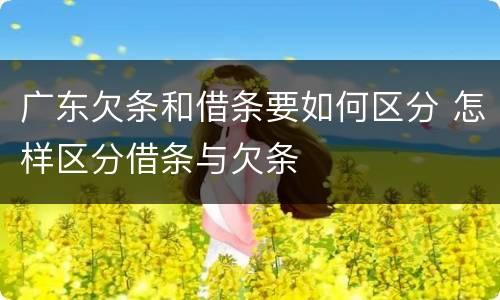 广东欠条和借条要如何区分 怎样区分借条与欠条