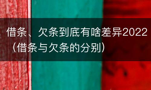 借条、欠条到底有啥差异2022（借条与欠条的分别）