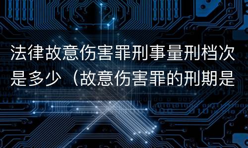 法律故意伤害罪刑事量刑档次是多少（故意伤害罪的刑期是多少）