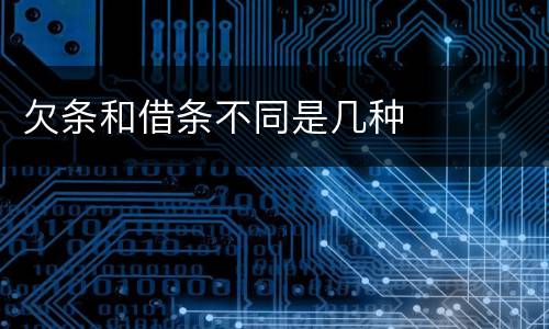 欠条和借条不同是几种