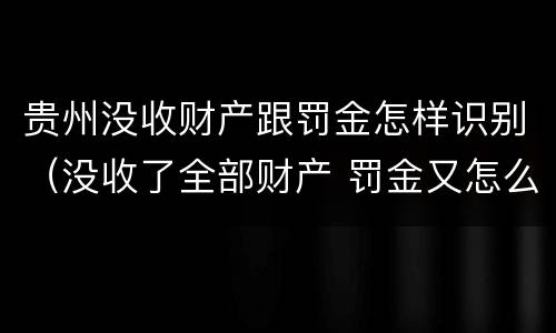 贵州没收财产跟罚金怎样识别（没收了全部财产 罚金又怎么办）