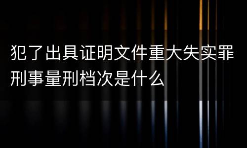 犯了出具证明文件重大失实罪刑事量刑档次是什么