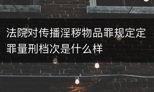 法院对传播淫秽物品罪规定定罪量刑档次是什么样