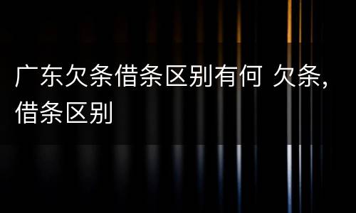 广东欠条借条区别有何 欠条,借条区别