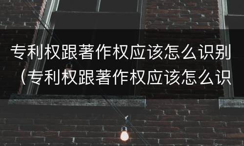 专利权跟著作权应该怎么识别（专利权跟著作权应该怎么识别出来）