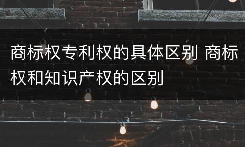 商标权专利权的具体区别 商标权和知识产权的区别