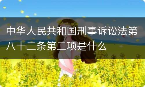 中华人民共和国刑事诉讼法第八十二条第二项是什么