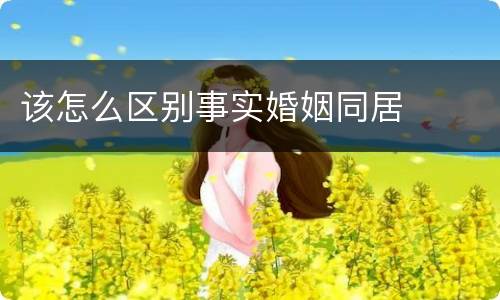 该怎么区别事实婚姻同居