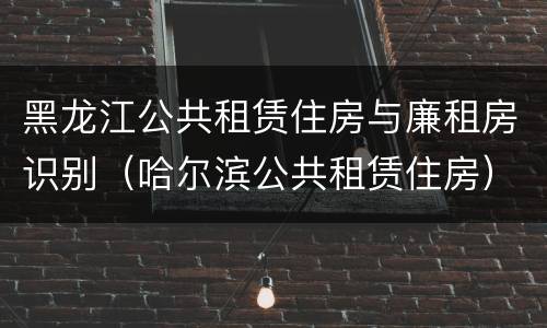 黑龙江公共租赁住房与廉租房识别（哈尔滨公共租赁住房）