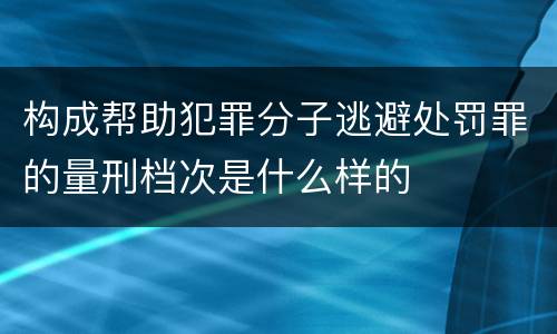 构成帮助犯罪分子逃避处罚罪的量刑档次是什么样的