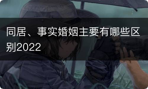 同居、事实婚姻主要有哪些区别2022