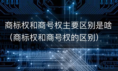 商标权和商号权主要区别是啥（商标权和商号权的区别）