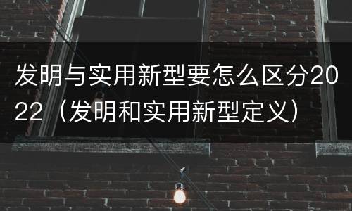 发明与实用新型要怎么区分2022（发明和实用新型定义）