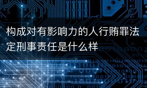 构成对有影响力的人行贿罪法定刑事责任是什么样