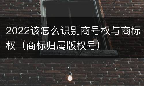 2022该怎么识别商号权与商标权（商标归属版权号）