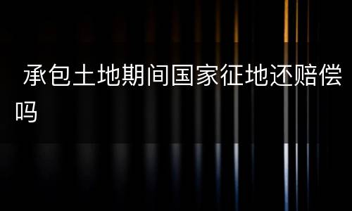  承包土地期间国家征地还赔偿吗