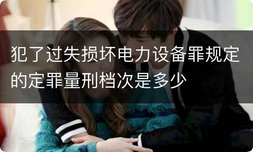 犯了过失损坏电力设备罪规定的定罪量刑档次是多少