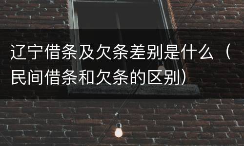 辽宁借条及欠条差别是什么（民间借条和欠条的区别）