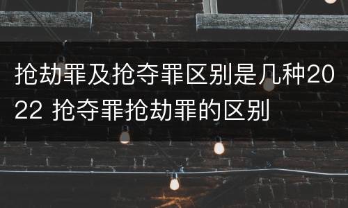 抢劫罪及抢夺罪区别是几种2022 抢夺罪抢劫罪的区别
