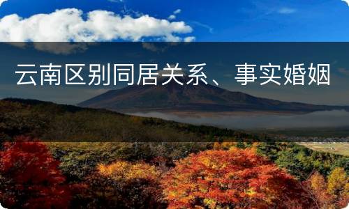 云南区别同居关系、事实婚姻