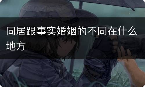 同居跟事实婚姻的不同在什么地方