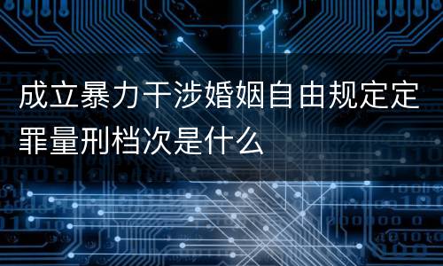 成立暴力干涉婚姻自由规定定罪量刑档次是什么