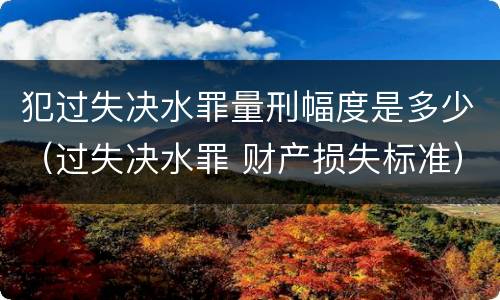 犯过失决水罪量刑幅度是多少（过失决水罪 财产损失标准）