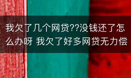 我欠了几个网贷??没钱还了怎么办呀 我欠了好多网贷无力偿还怎么办