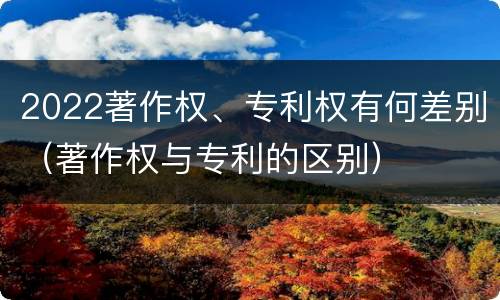 2022著作权、专利权有何差别（著作权与专利的区别）